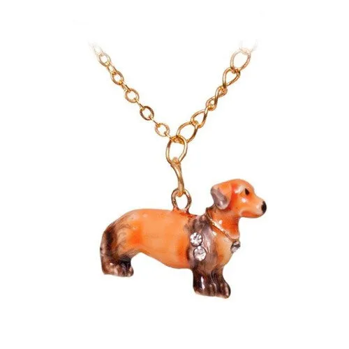 Bejeweled Enameled & Crystal Dachshund Trinket Box