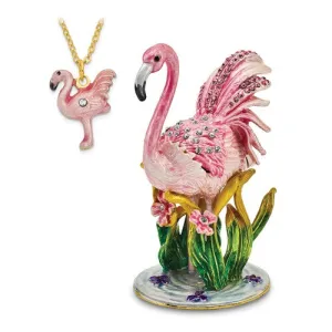 Bejeweled Pink Flamingo Trinket Box