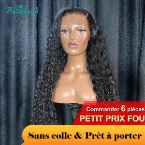 BeQueen "Sisi" Perruque Customisée Longue Water Wave Prêt à porter Sans Colle 4X4 Sans Colle 4X4 Petit Prix FOU