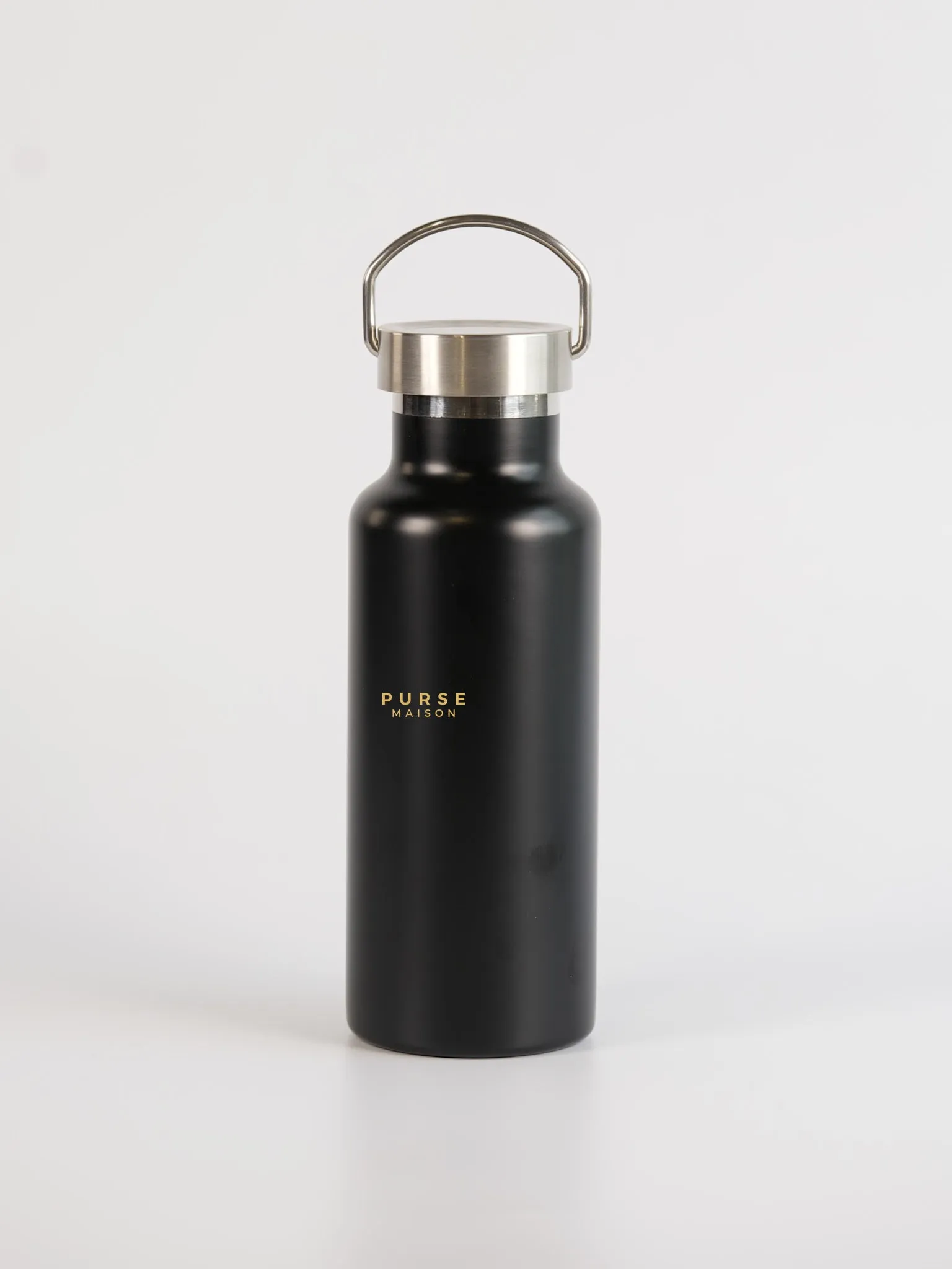 Black Embossed-Printed Shopping Bag with Detachable Water Bottle