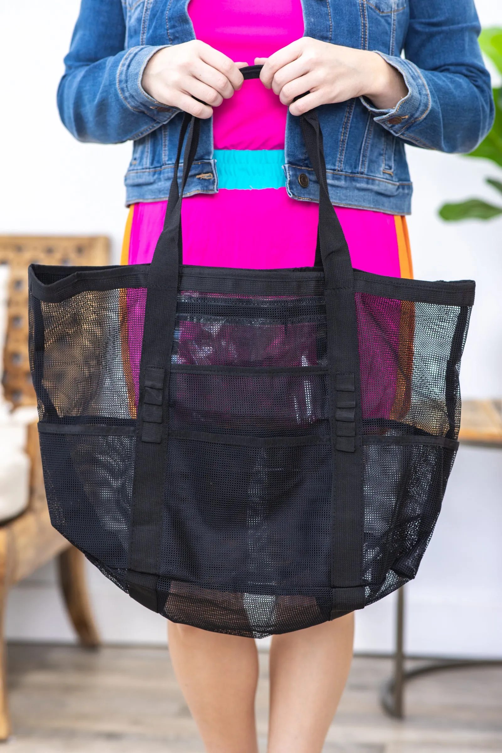 Black Mesh Travel Bag