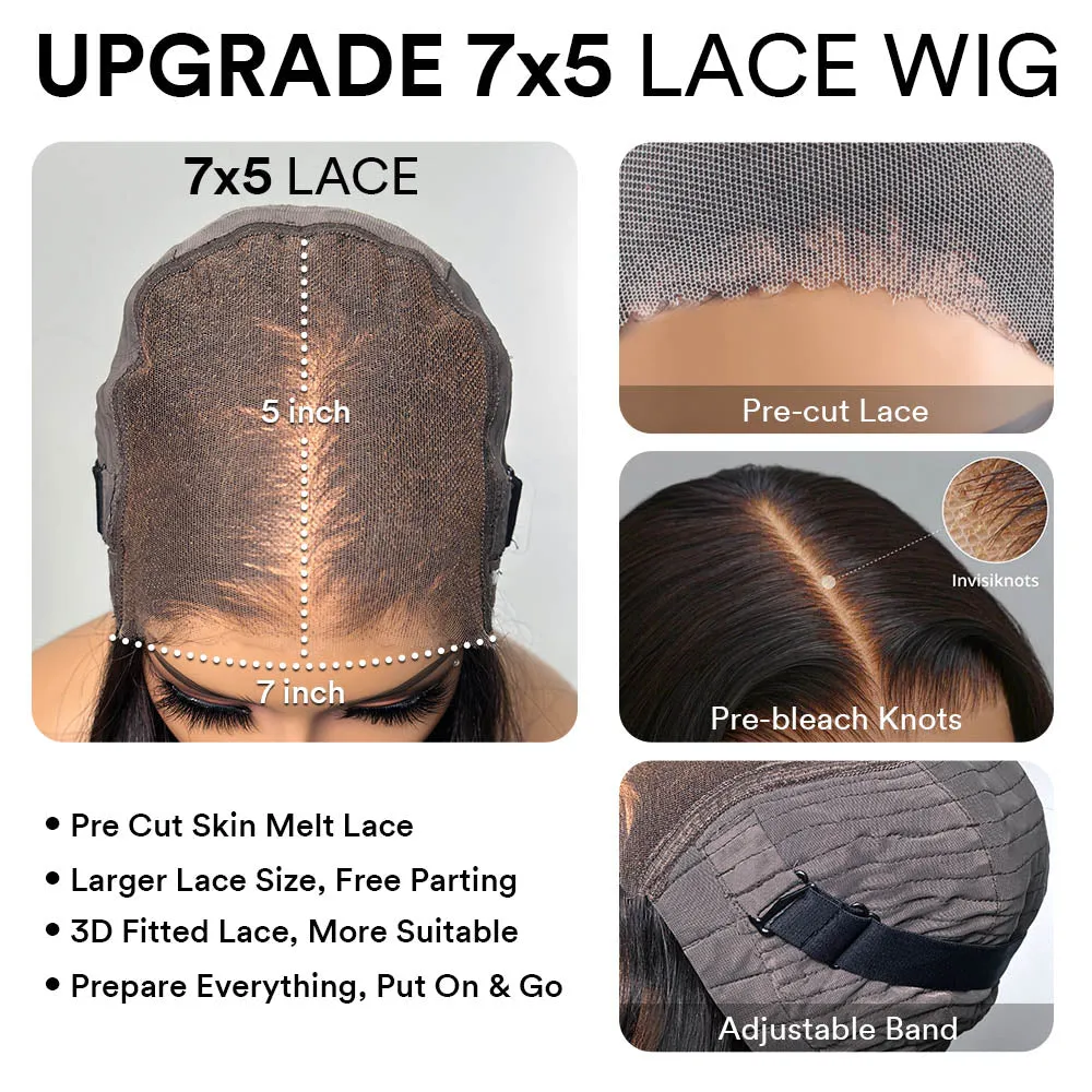 Black with Auburn Highlights Body Wave Lace Closure Wig
