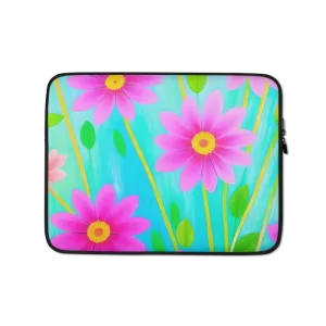 Blissful Blooms Padded Zipper Laptop Sleeve