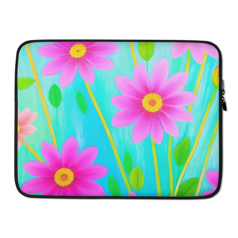 Blissful Blooms Padded Zipper Laptop Sleeve