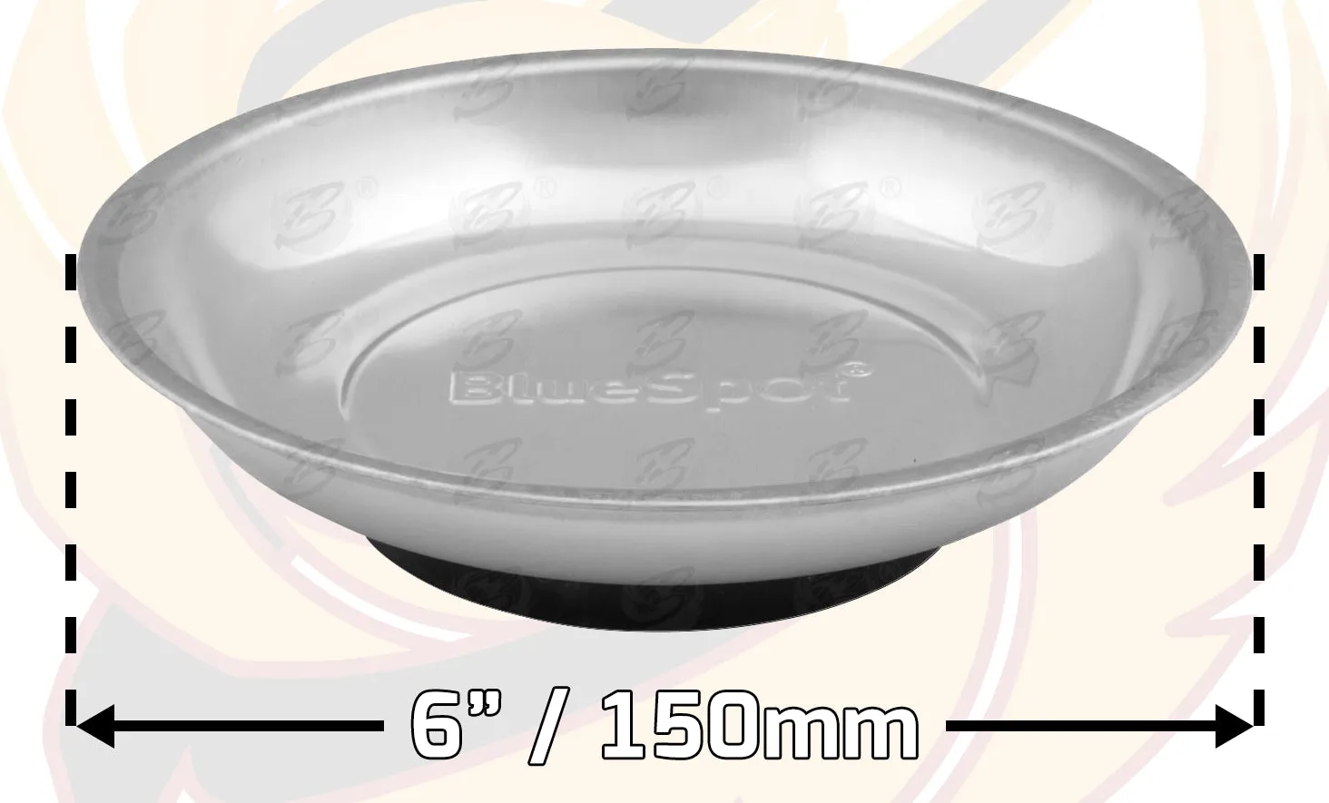 BLUESPOT 6" ROUND STAINLESS STEEL MAGNETIC PARTS TRAY ( x 2 )