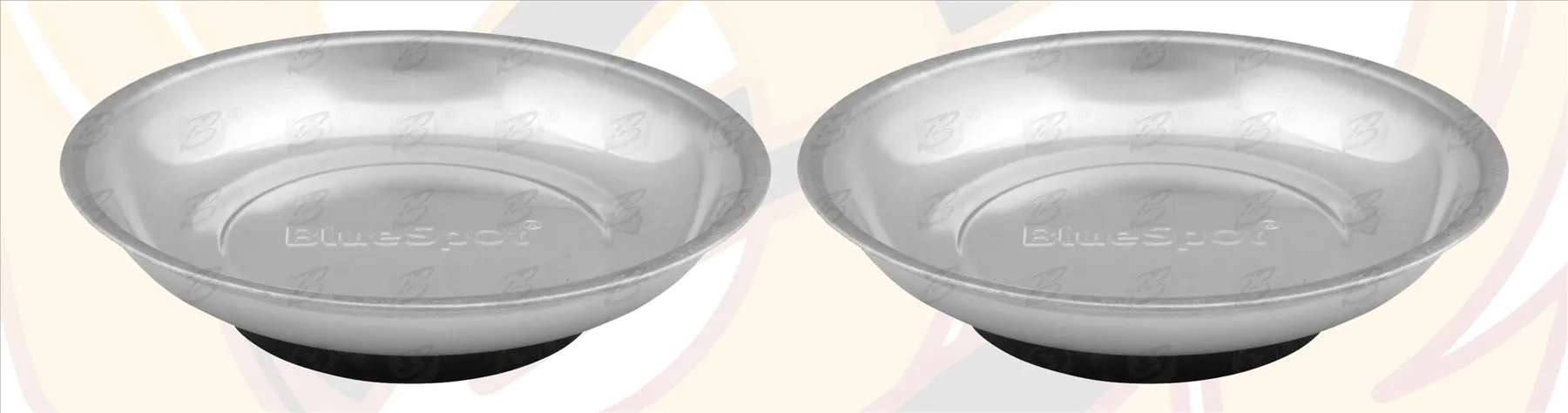 BLUESPOT 6" ROUND STAINLESS STEEL MAGNETIC PARTS TRAY ( x 2 )