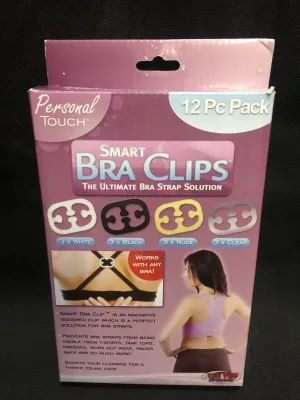 Bra Clips, 12 Pack; the ultimate bra strap solution & works with any bra! Great for racer-backs and the new style of tops where you need to hide your straps.