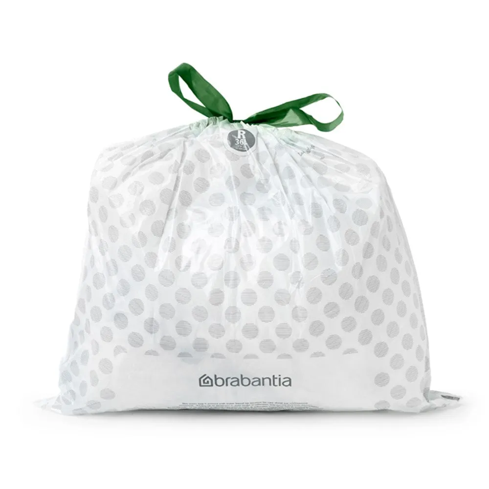Brabantia PerfectFit Roll Pack Bin Liner Bags, R, 36 L x 10 Bags, Roll Pack