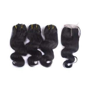Brazilian Bodywave Human Hair 3pcs Bundle & Lace Closure Deal