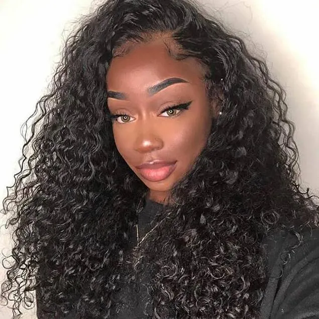 Brazilian Kinky Curly 4 Bundles With 13×4 Lace Frontal 10A Grade 100% Human Remy Hair MYLOCKME