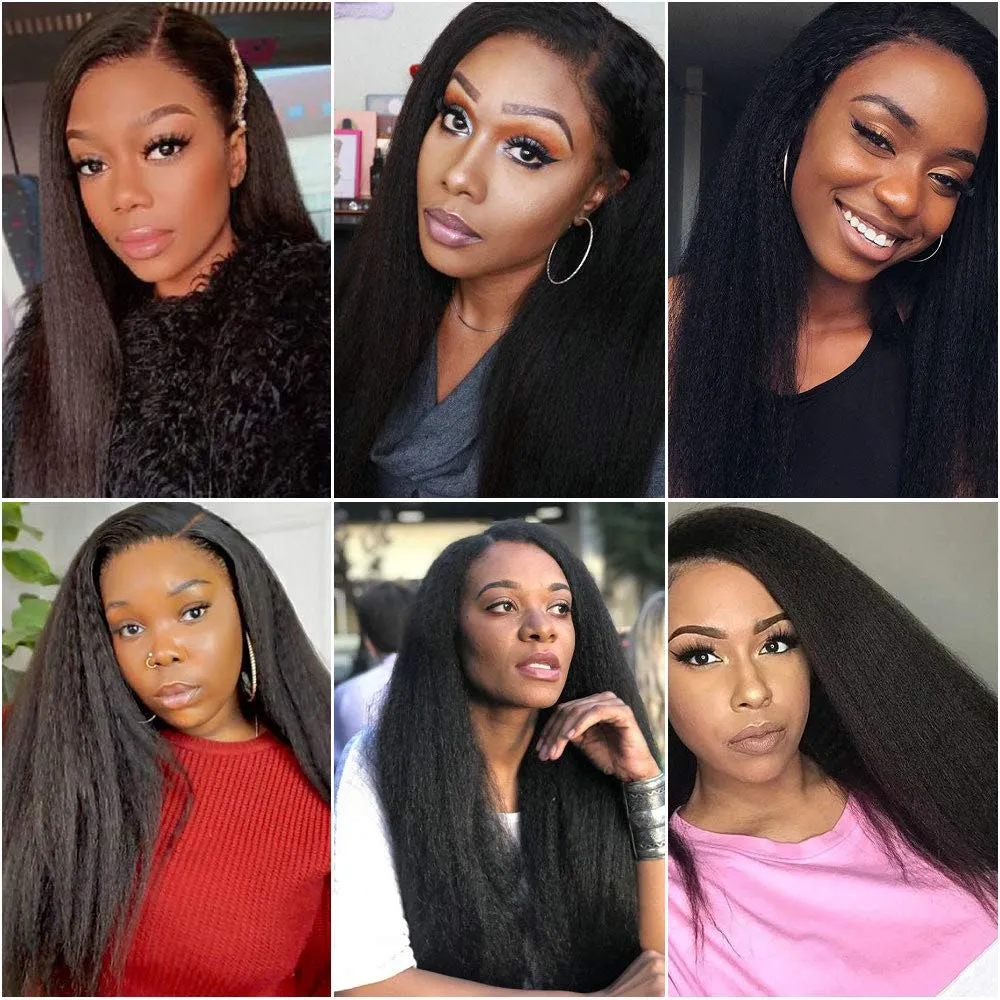 Brazilian Kinky Straight 4 Bundles With 4×4 Lace Closure 10A Grade 100% Human Remy Hair MYLOCKME