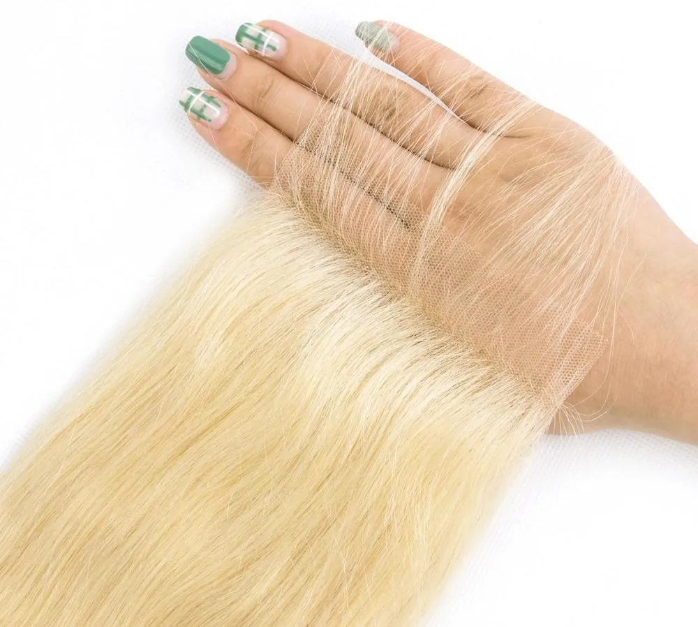 Brazilian Straight Lace 4"x4" Closure- 613 Blonde
