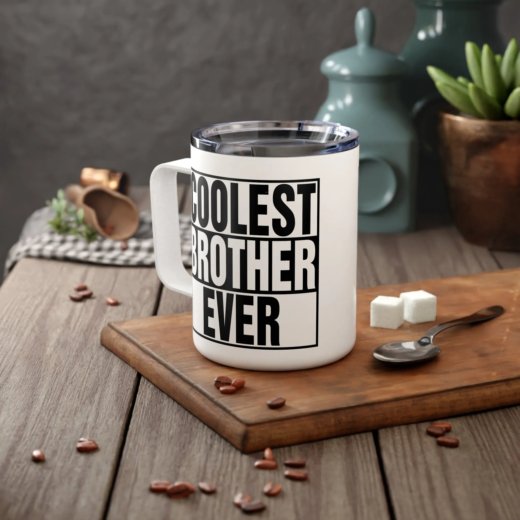 Brother Insulated Coffee Mug, 10oz, Christmas Gift for Brother, Cute Coffee Mug, Coolest Brother Mug, Best Brother Ever Mug, Travel Mug