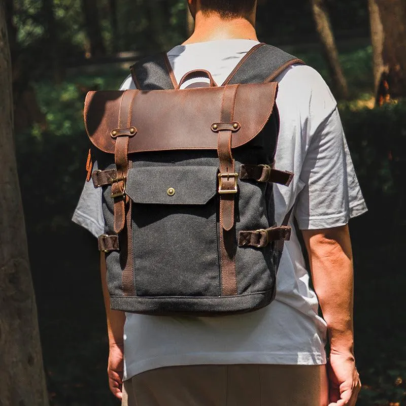 Canvas Backpack Men's 15.6 Computer Bag