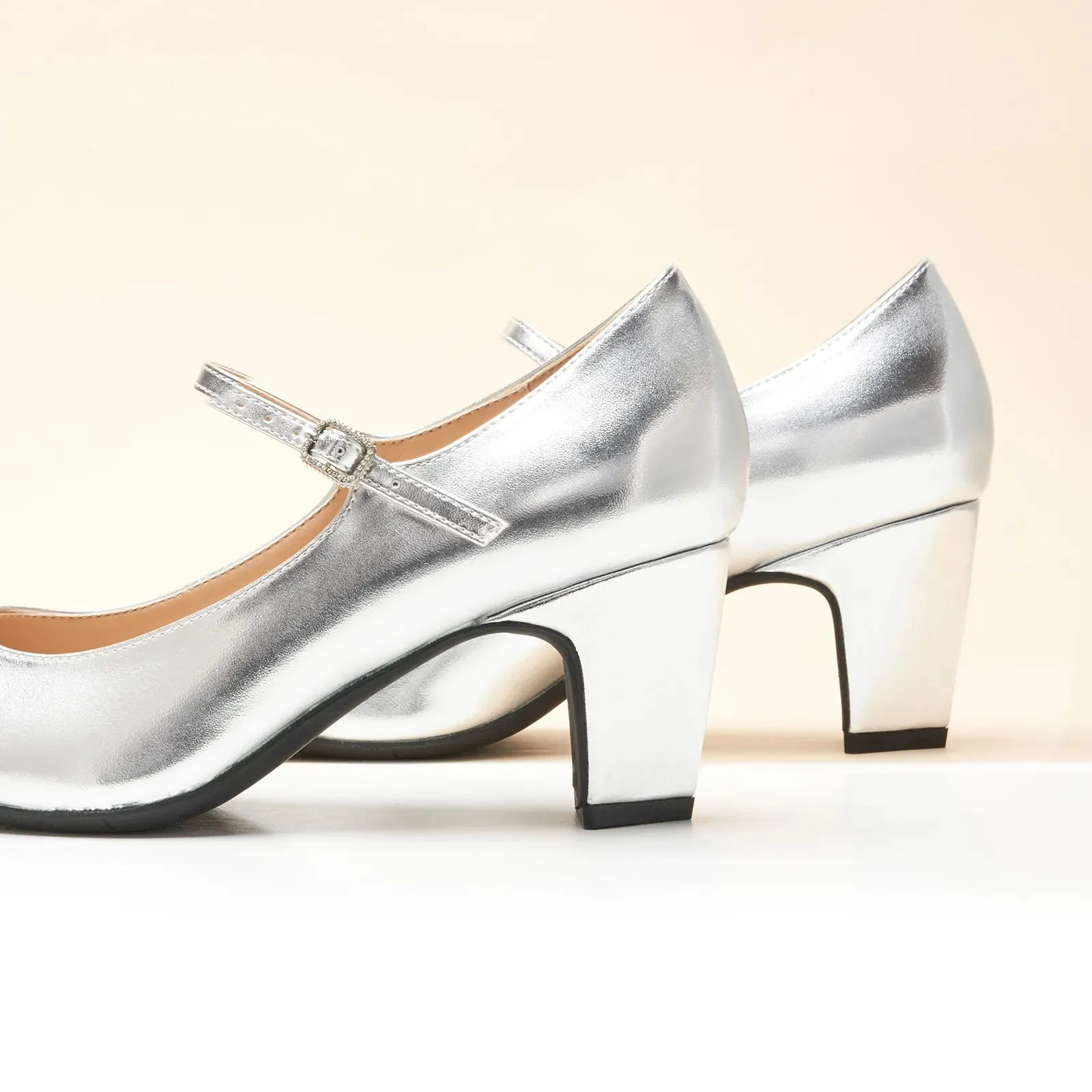 Cap-Toe Mary Jane Block Heel Pump (Jessica)