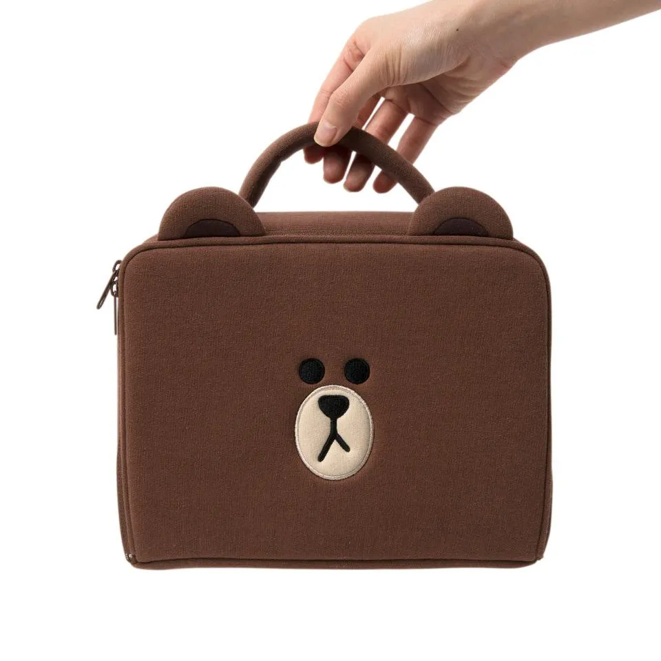 Cartoon brown bear makeup bag