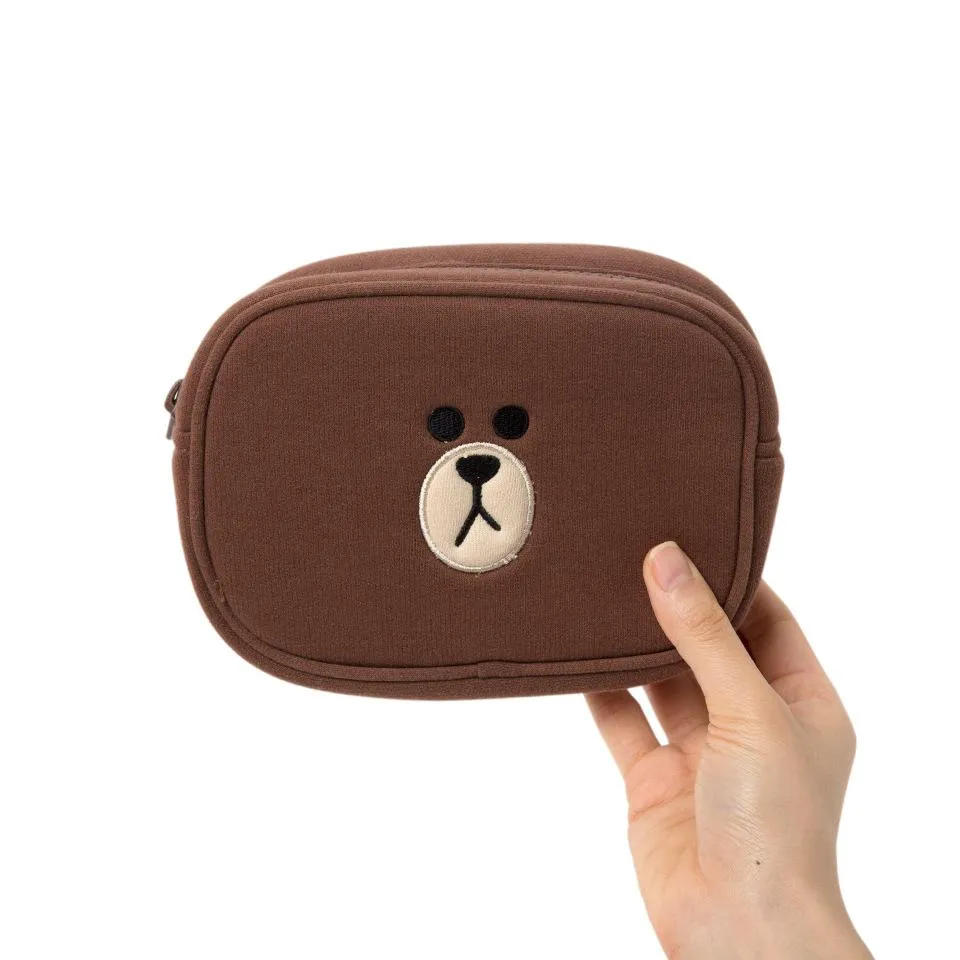 Cartoon brown bear makeup bag