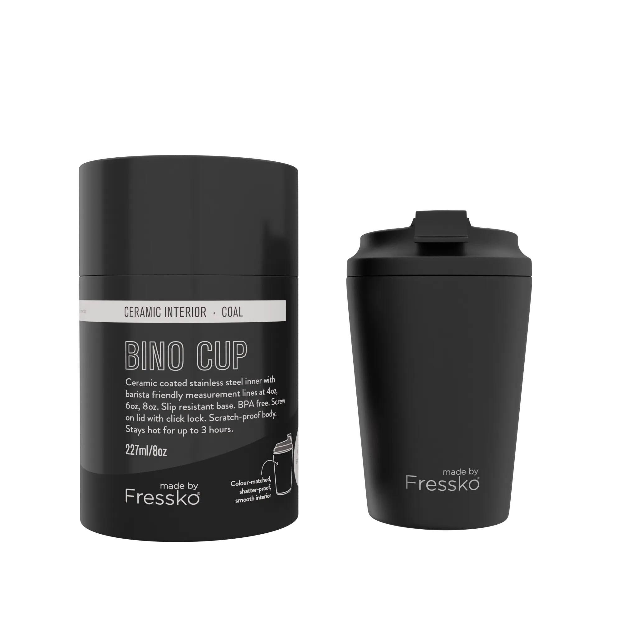 Ceramic Bino Coffee Cup - Coal