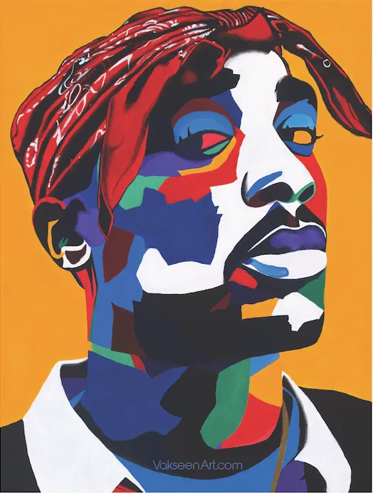 Chang3d Man -  2Pac portrait art - Custom Art Stickers for Laptops & Wall Decor - Vakseen Art