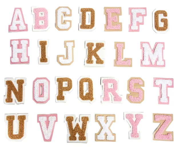 Chenille Alphabet NEUTRAL Letter Stickers - Pack of 58 Assorted Letters