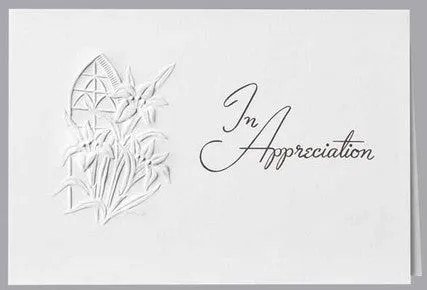 Church Window and Lilies Acknowledgment Standard Print Embossed Panel- ST130-AK
