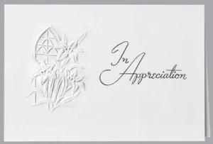 Church Window and Lilies Acknowledgment Standard Print Embossed Panel- ST130-AK