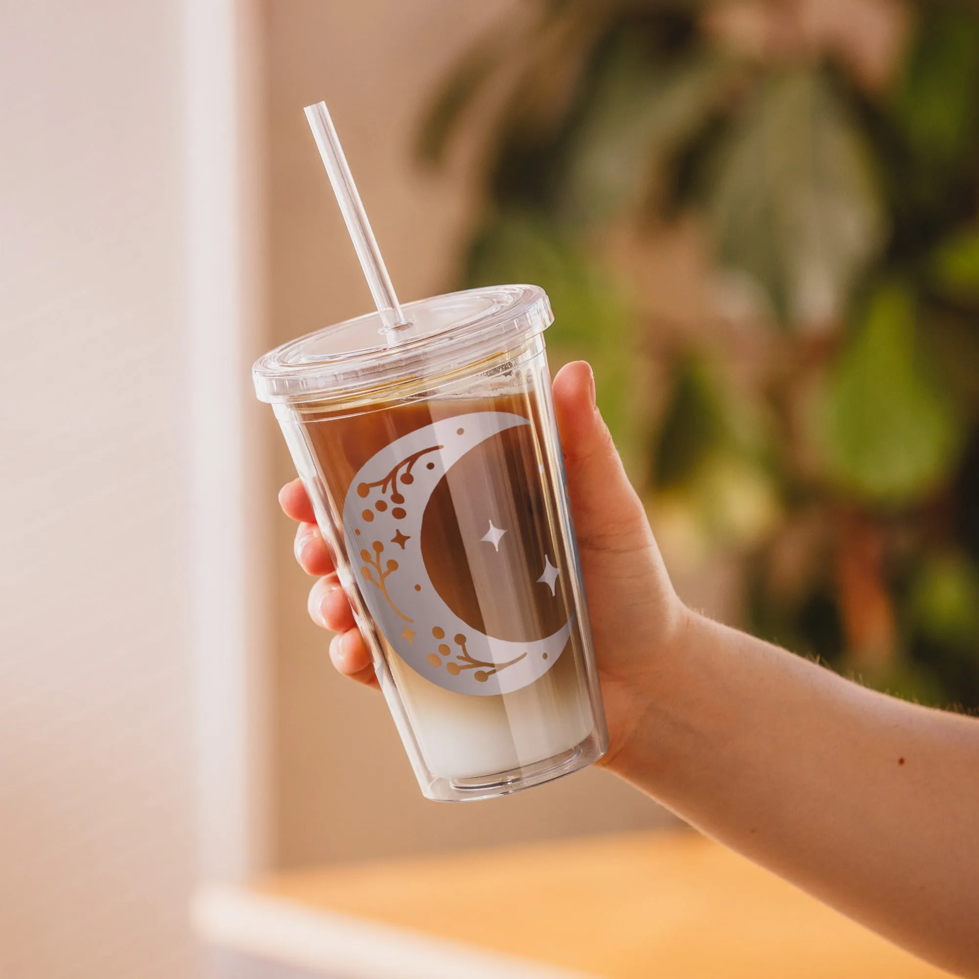Clear plastic Insulated Resusable tumbler 16OZ