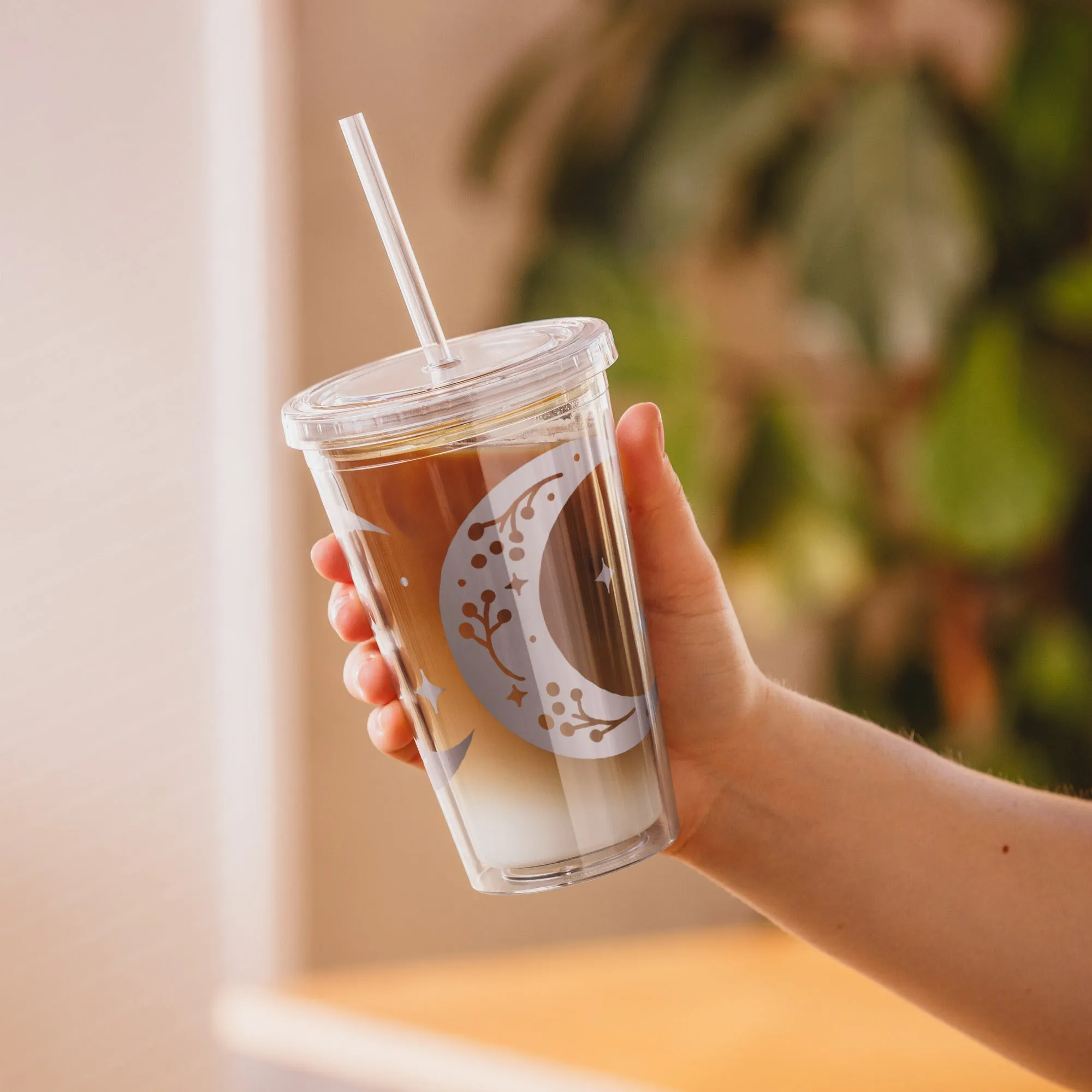 Clear plastic Insulated Resusable tumbler 16OZ