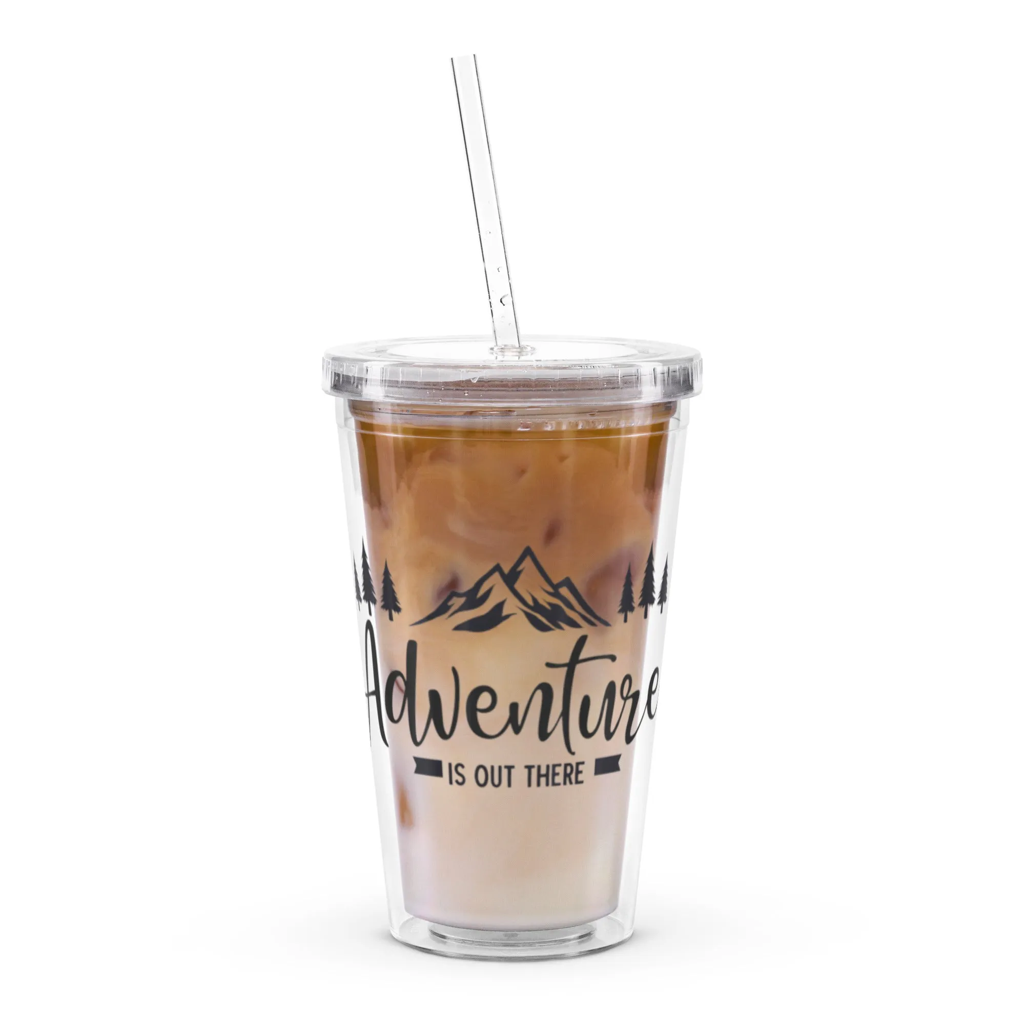 Clear plastic Insulated Resusable tumbler 16OZ