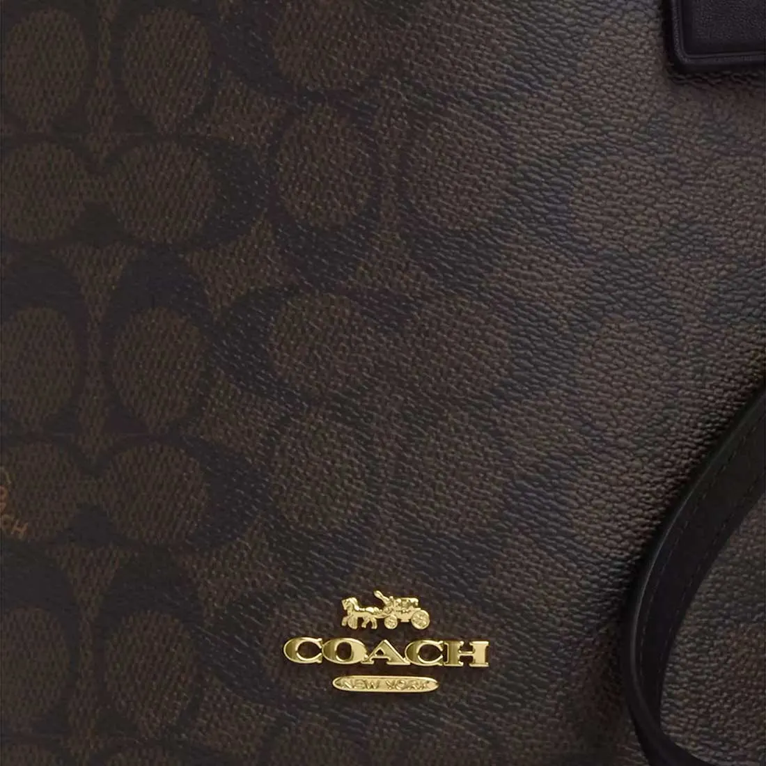 COACH Hanna Bucket Bag In Signature Canvas Walnut/Black RB-CAF16