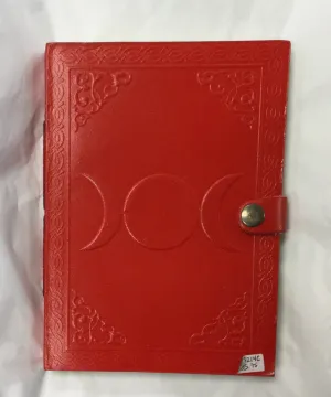 Coloured Leather Journal / Notebook, Various Motifs, Single Fastener