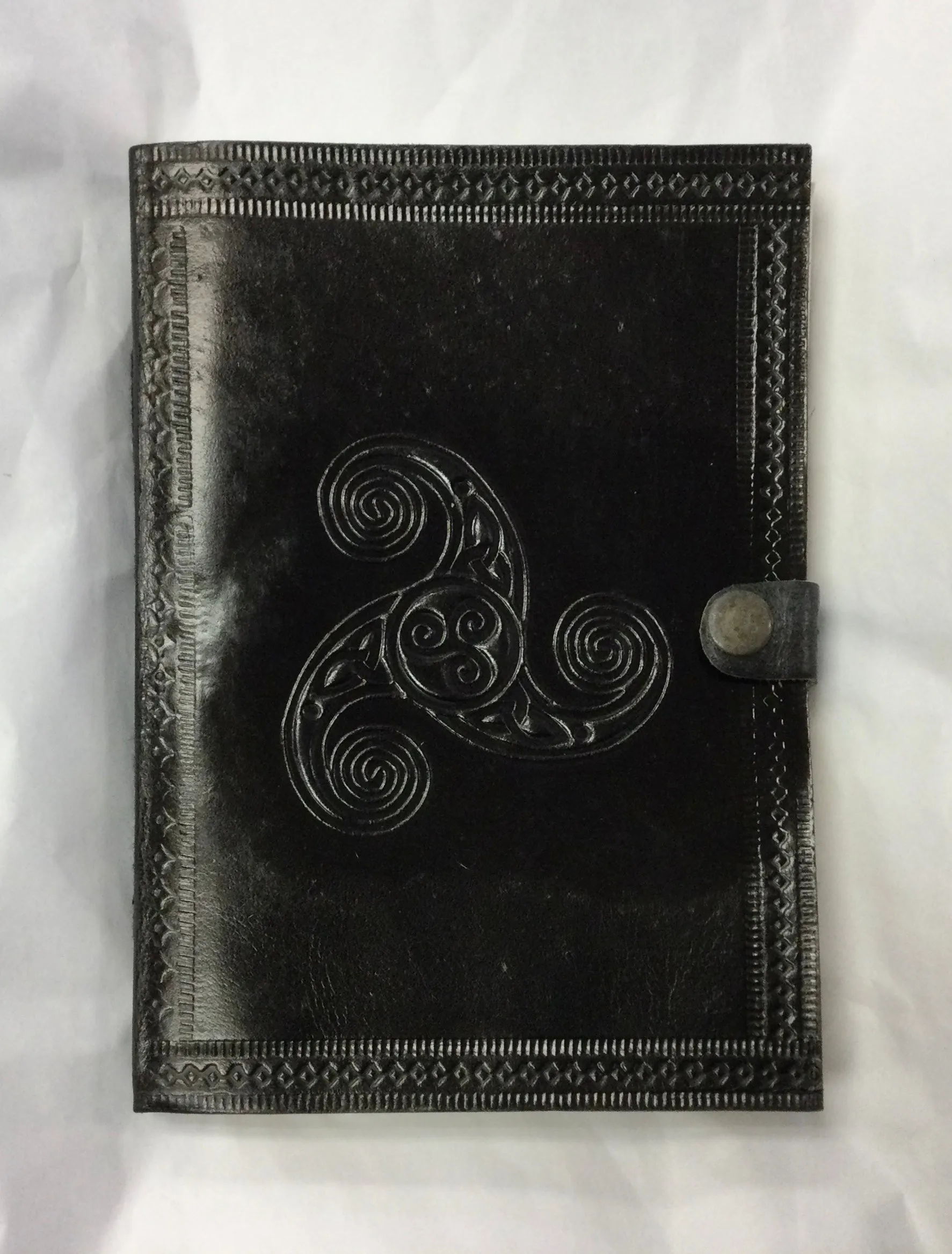 Coloured Leather Journal / Notebook, Various Motifs, Single Fastener