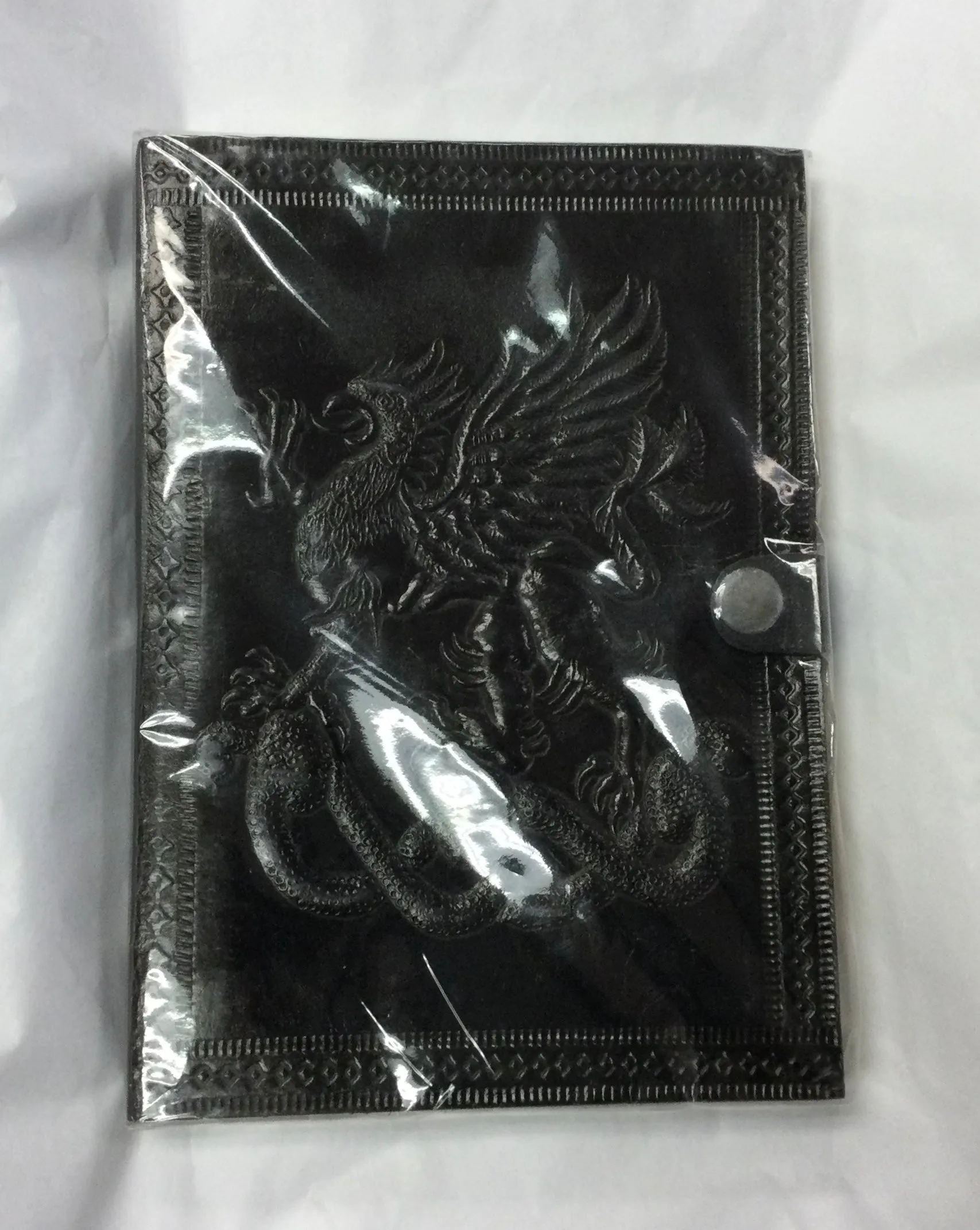 Coloured Leather Journal / Notebook, Various Motifs, Single Fastener