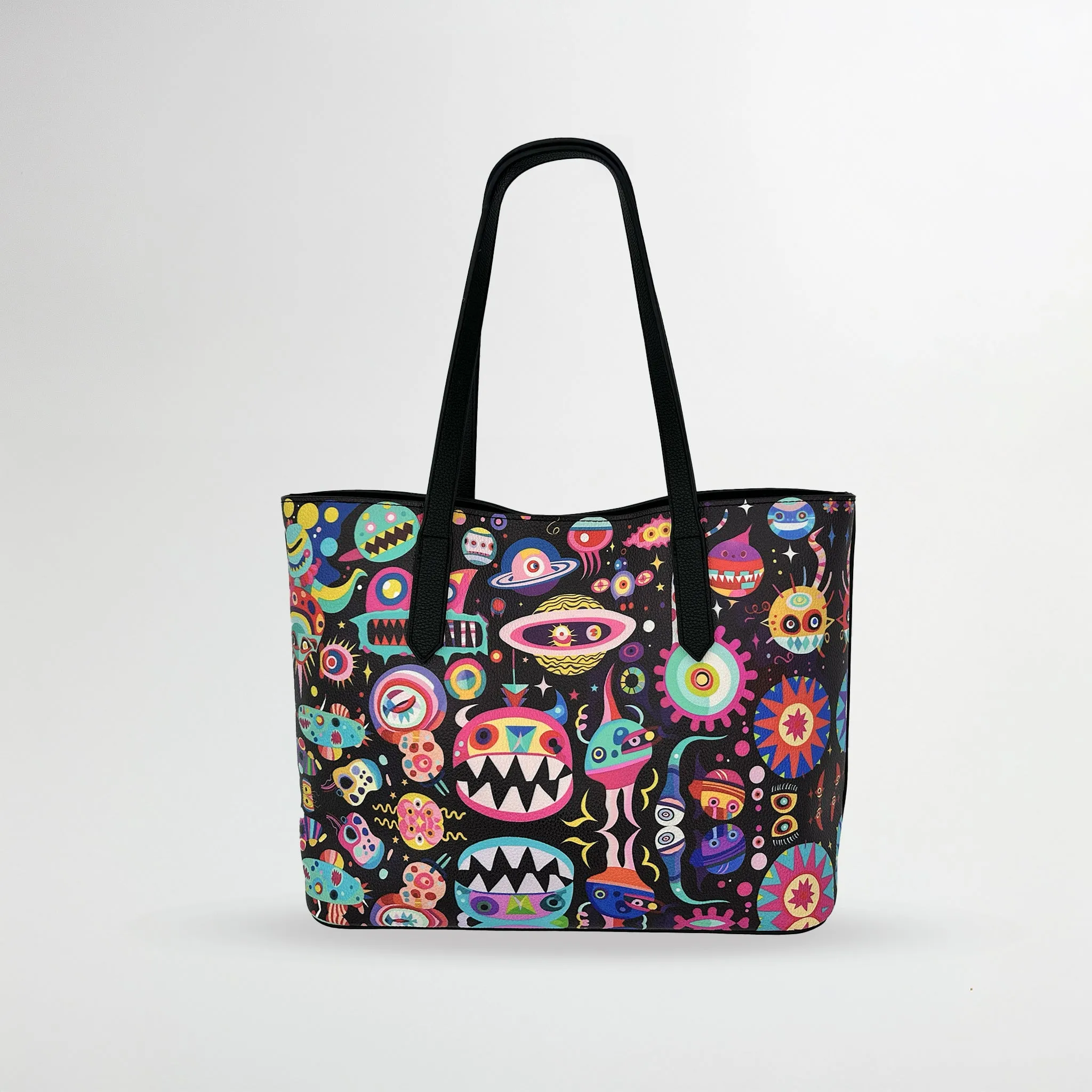 Cosmic Chucklers Vegan Leather Tote Bag