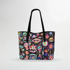Cosmic Chucklers Vegan Leather Tote Bag