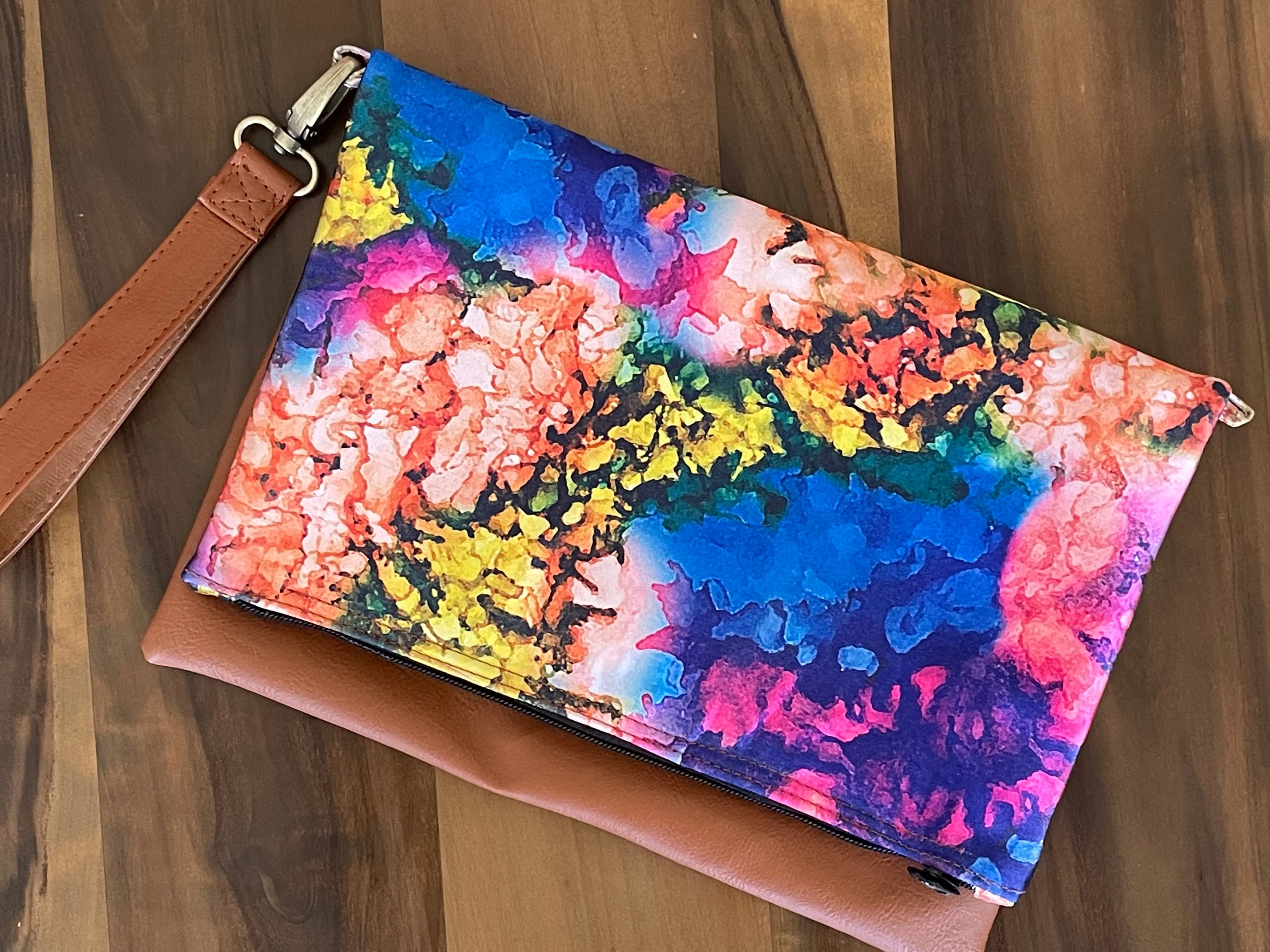 Cross-body foldover clutch