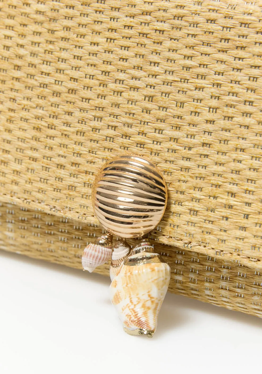 Crossbody Raffia Shells - Gold