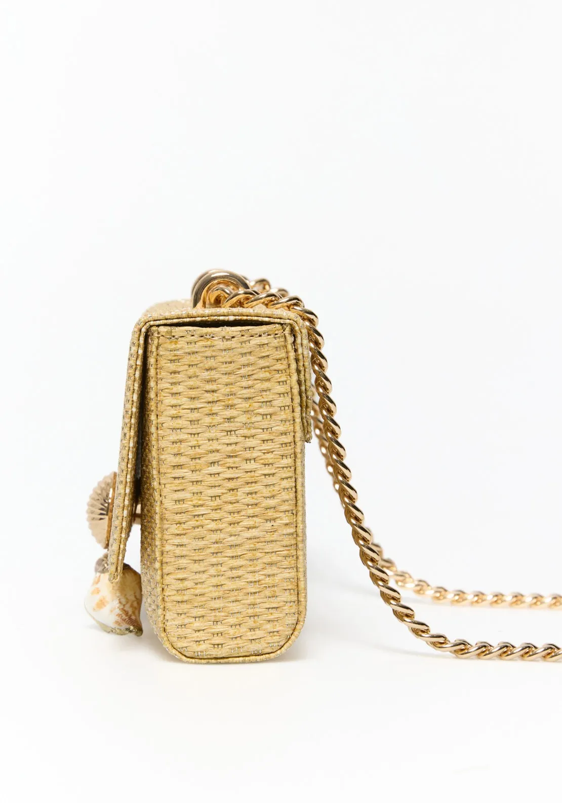 Crossbody Raffia Shells - Gold