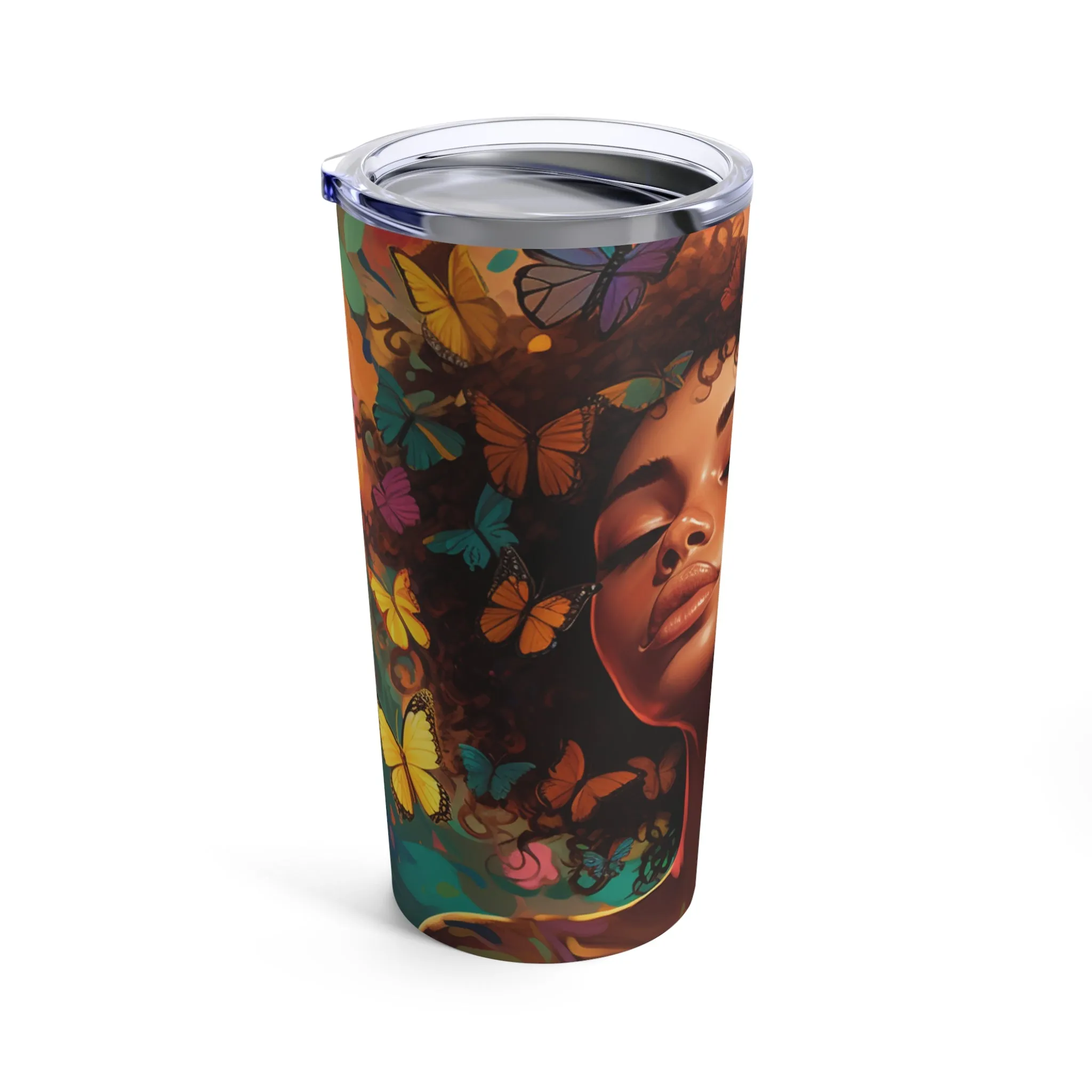 Crystal Chalice: The Beautiful Butterfly Woman Tumbler