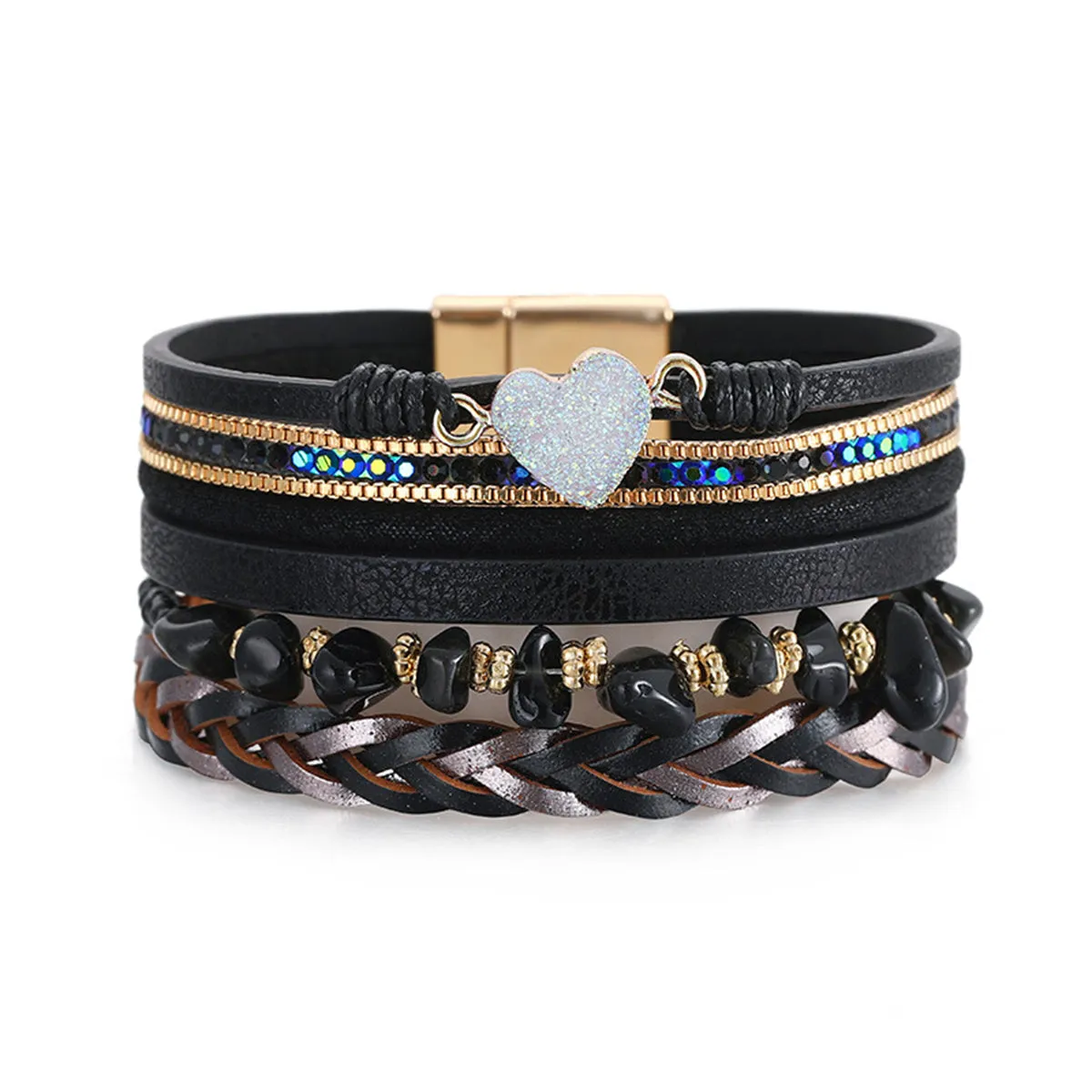 Cubic Zirconia & 18K Gold-Plated Layered Bracelet