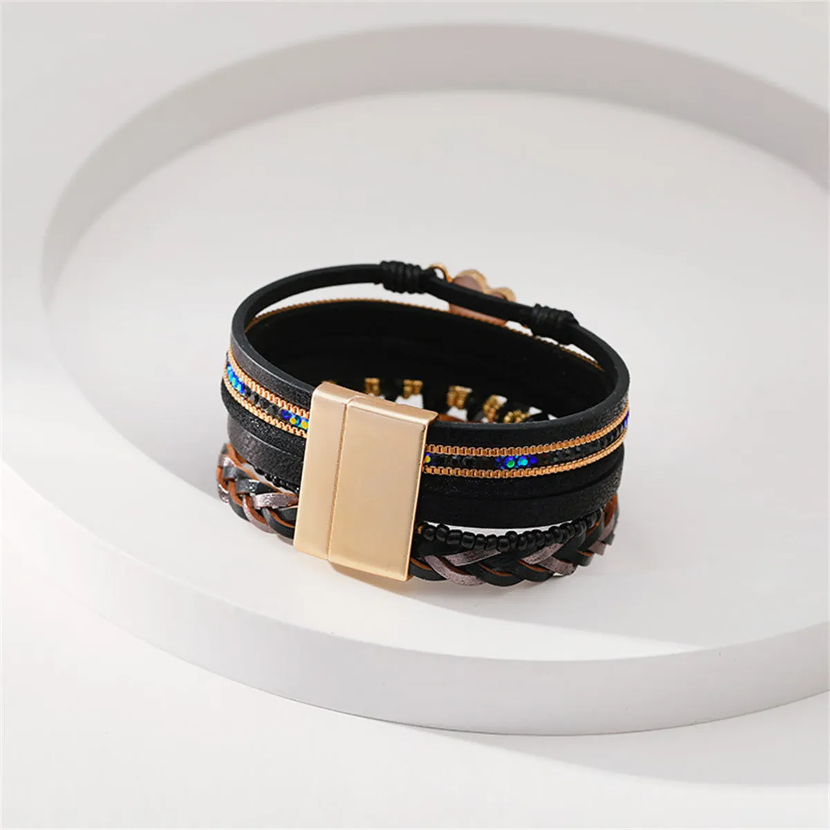 Cubic Zirconia & 18K Gold-Plated Layered Bracelet