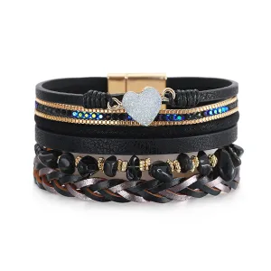 Cubic Zirconia & 18K Gold-Plated Layered Bracelet