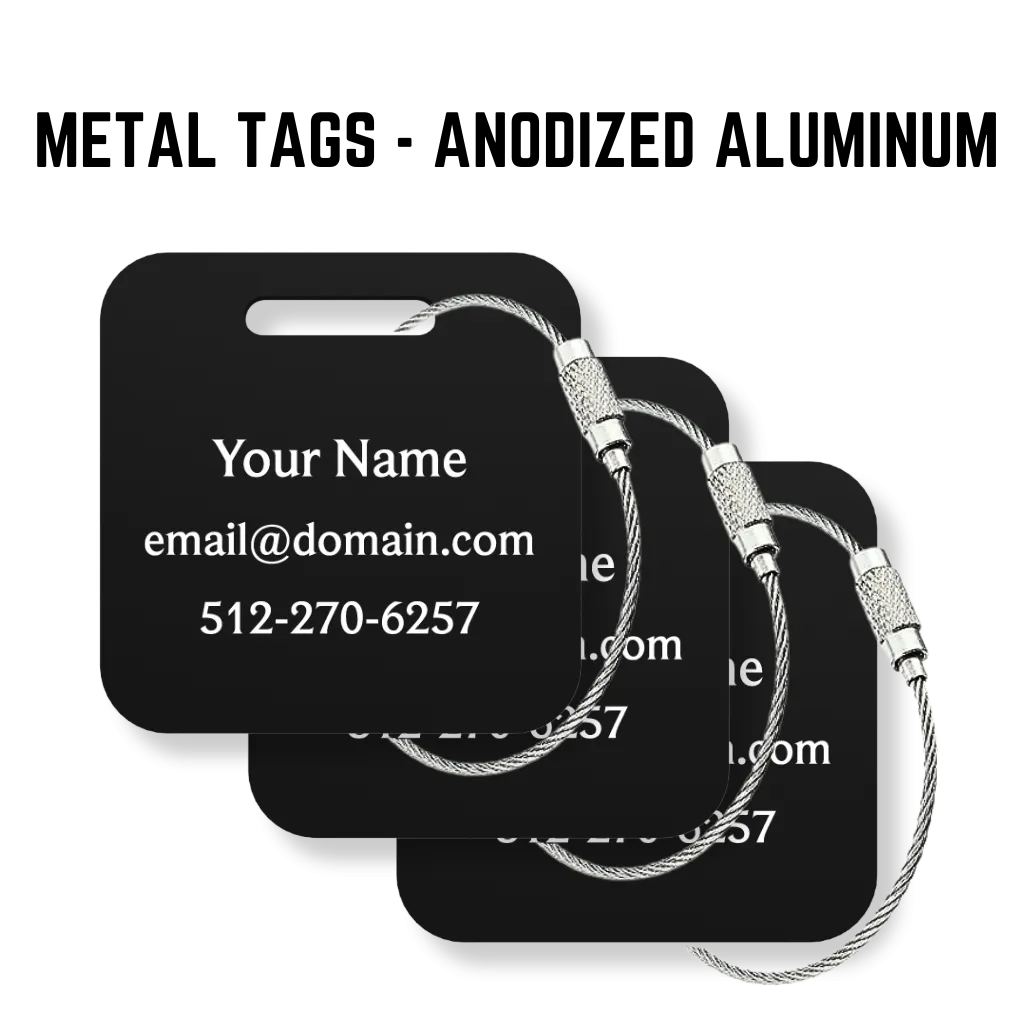 Custom METAL Tags - 3 Pack