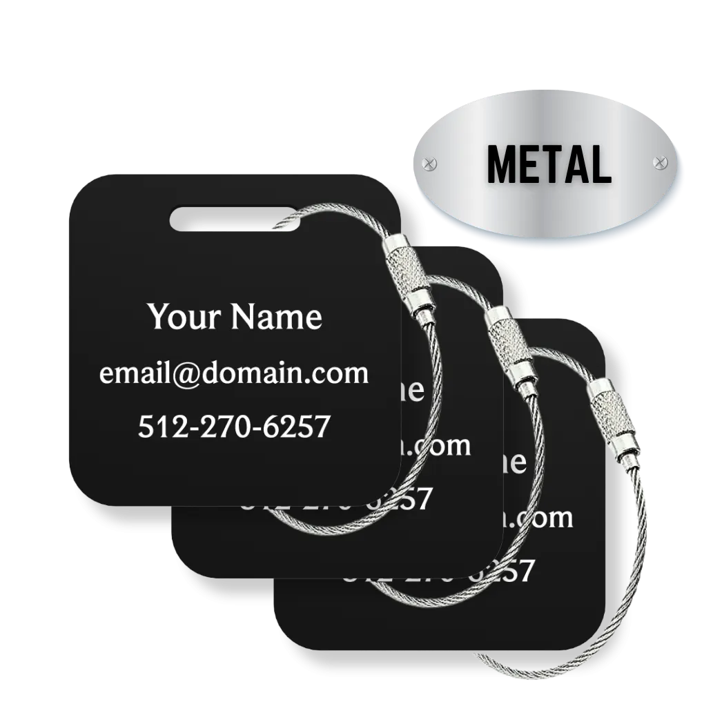 Custom METAL Tags - 3 Pack