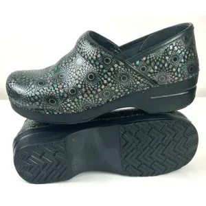 Dansko Professional Black Metallic Embossed Leather Clog EU 40 US 10