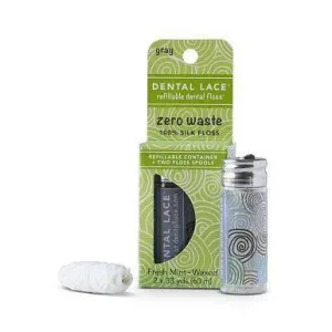 Dental Lace Refillable Dental Floss - Grey