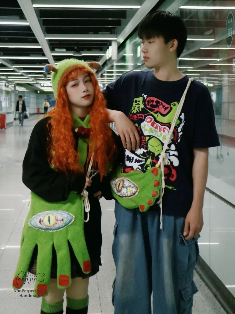 Devil's Hand & Foot丨Original Handmade Handbags for Couple, Green/Blue/Purple
