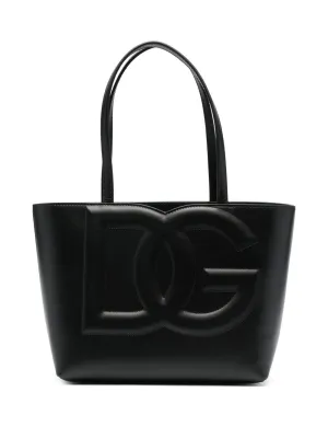 Dg logo small leather tote bag