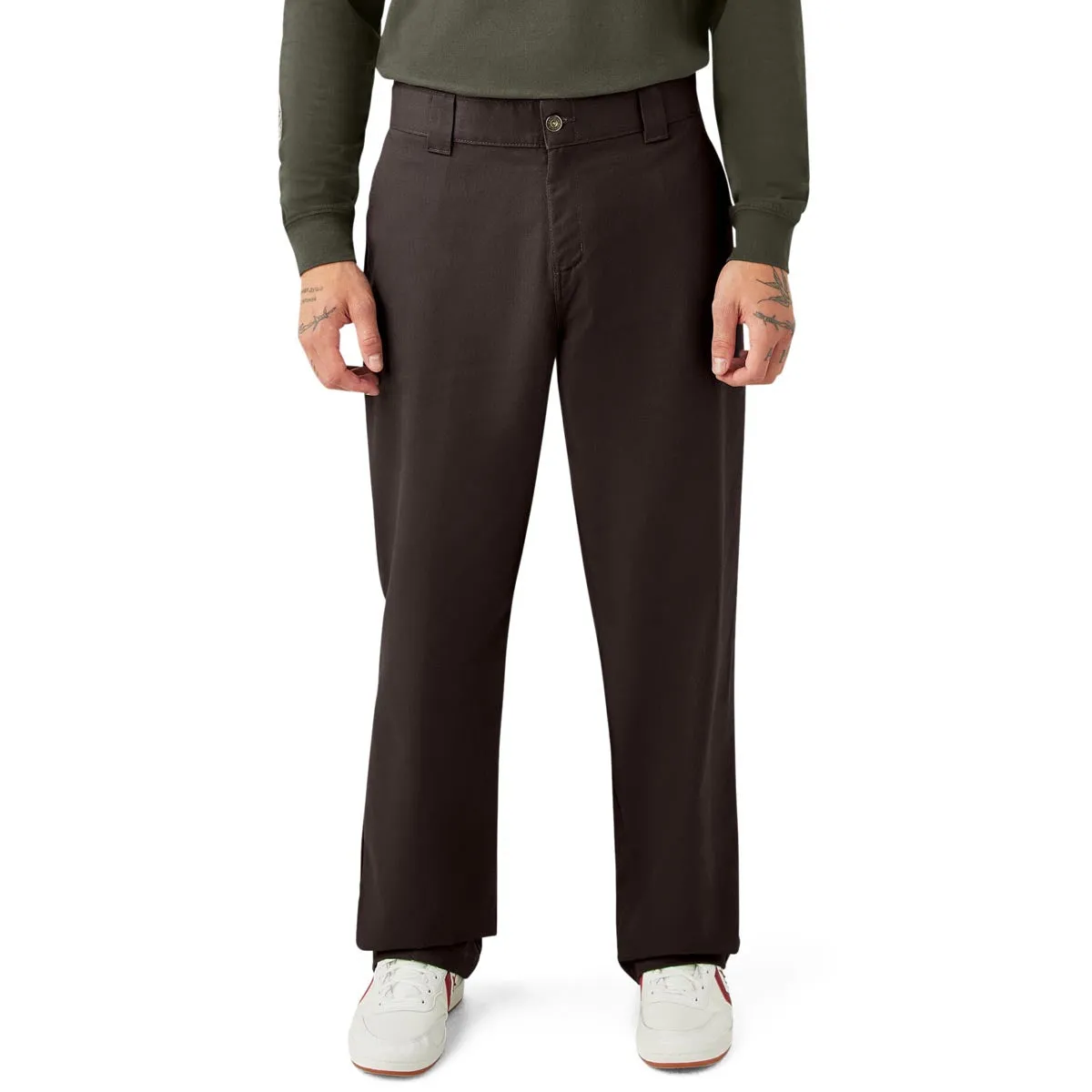Dickies Jamie Foy Loose Straight Twill Pants - Dark Brown