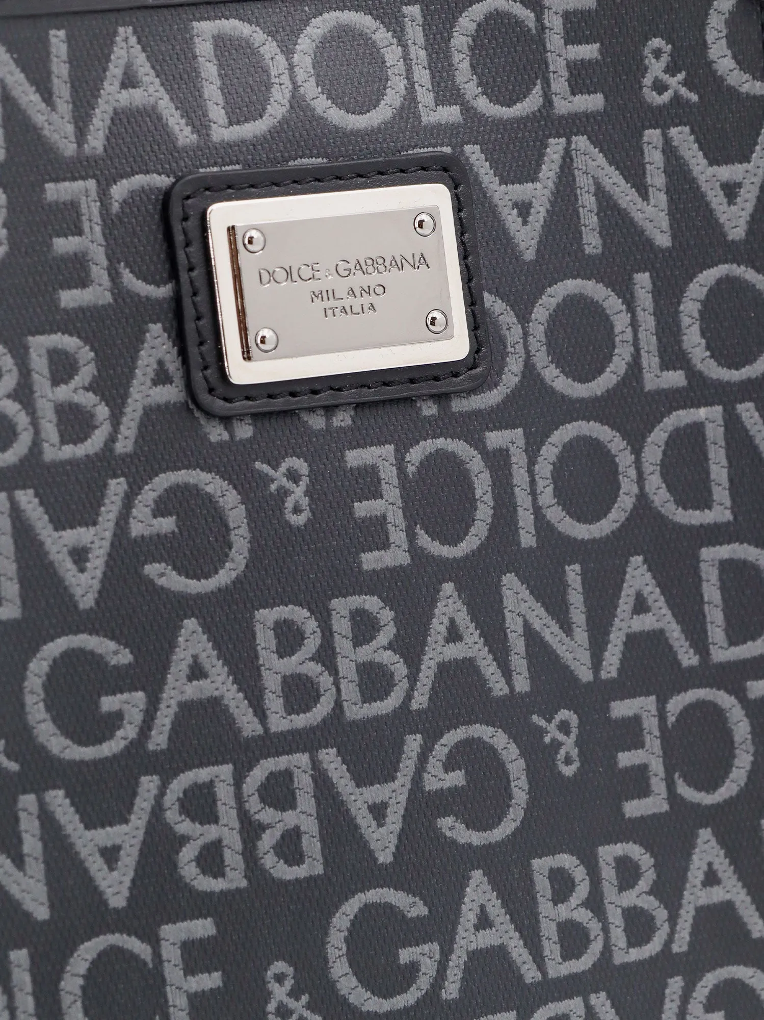 Dolce E Gabbana Shopping Shoulder Bag With All Over Logo Motif